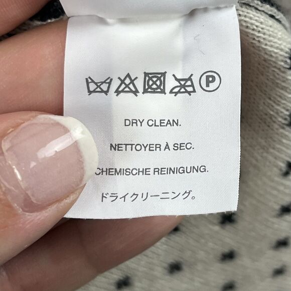 J Crew 365 Jacket Womens Medium Black Polka Dot Merino Wool Blend Knit Coat - Picture 7 of 9